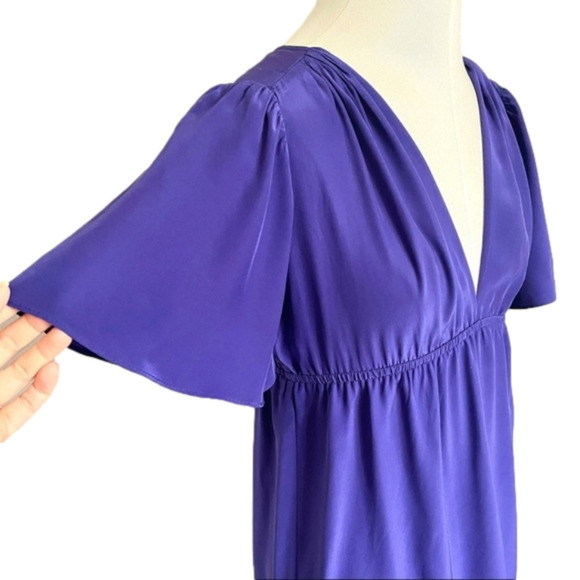 Amanda Uprichard Blue Silk Babydoll Mini Dress - Medium - Picture 5 of 13